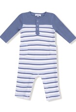 Angel Dear Vintage Stripe Blue Romper w.Contrast Sleeves