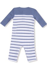 Angel Dear Vintage Stripe Blue Romper w.Contrast Sleeves