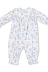 Angel Dear Baby Blue Floral Smocked Romper