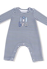 Angel Dear Lil Bro L/S Snap Shoulder Romper Navy Stripe