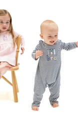 Angel Dear Lil Bro L/S Snap Shoulder Romper Navy Stripe