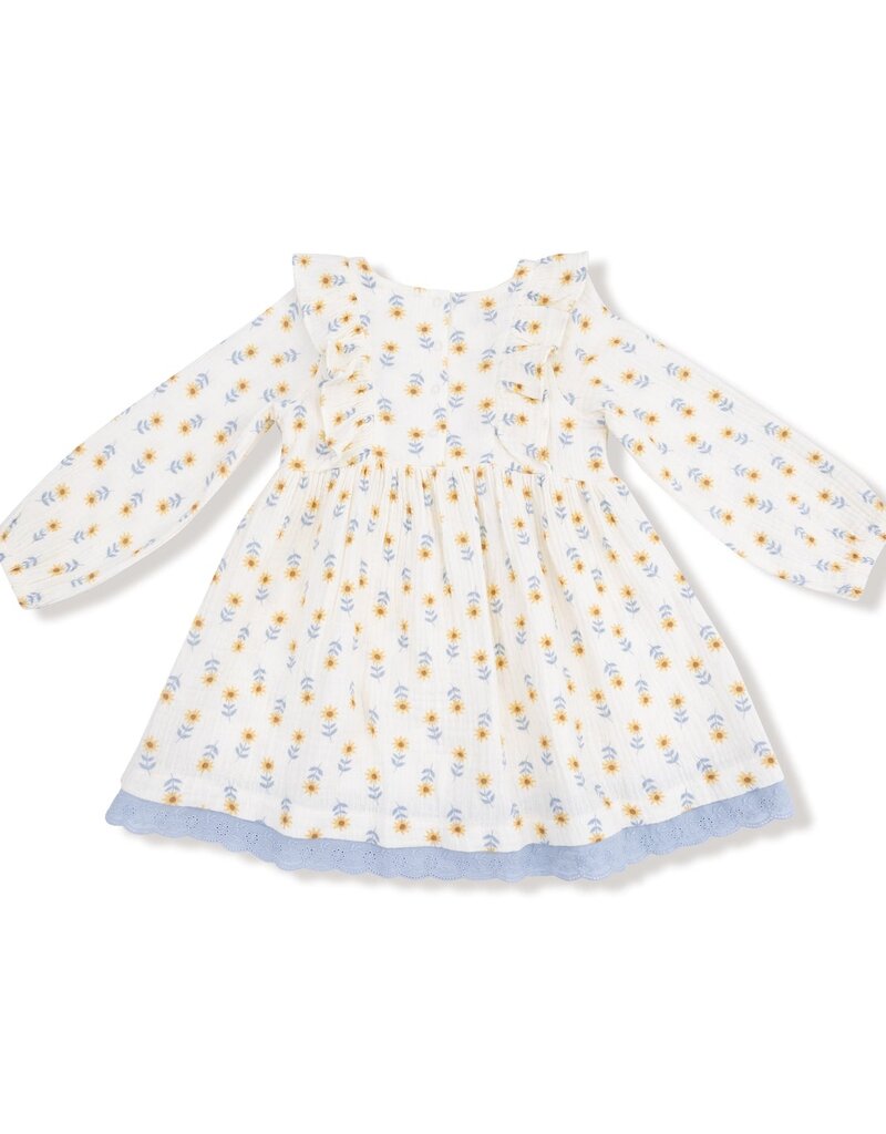 Angel Dear Western Sunflower Dress w/Eyelet Trim RIbbed Legging