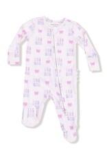 Angel Dear Lil Sis 2 Way Zipper Ruffle Back Footie Pink
