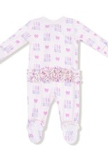 Angel Dear Lil Sis 2 Way Zipper Ruffle Back Footie Pink