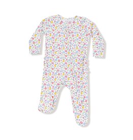 Angel Dear Fall Fruit Floral 2 Way Zipper Ruffle Back Footie