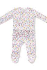 Angel Dear Fall Fruit Floral 2 Way Zipper Ruffle Back Footie
