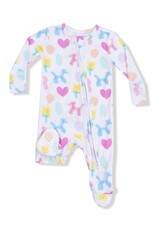 Angel Dear Balloon Animals Pink 2 Way Zipper Ruffle Back Footie
