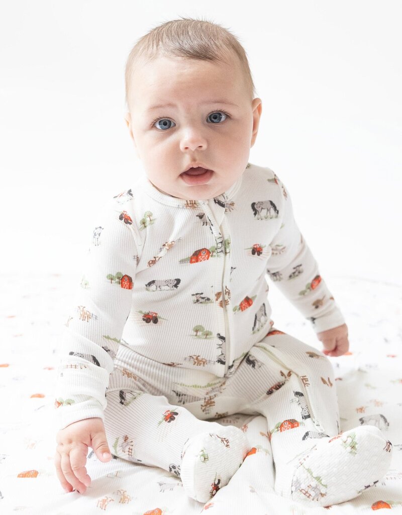 Angel Dear Little Farm 2 Way Zipper Footie