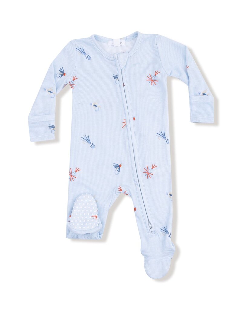 Angel Dear Fly Fishing Lures 2 Way Zipper Footie Blue