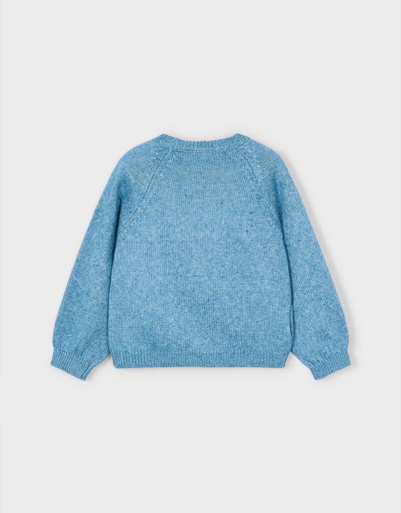 Mayoral Flower Applique Sweater Ocean