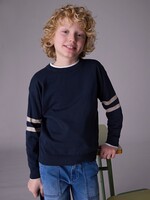 Mayoral SALE. Navy Sweater w/Tan Arm Bands