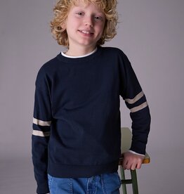 Mayoral SALE Navy Sweater w/Tan Arm Bands