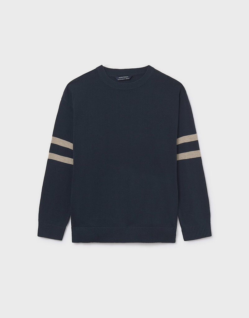 Mayoral Navy Sweater w/Tan Arm Bands