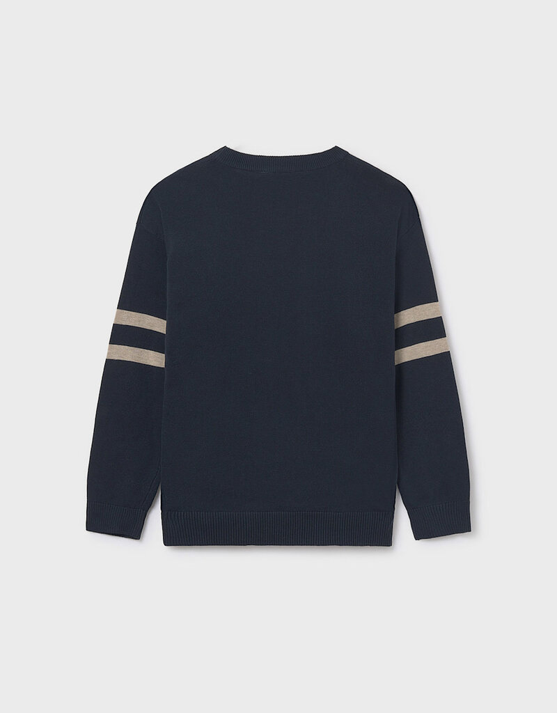 Mayoral Navy Sweater w/Tan Arm Bands