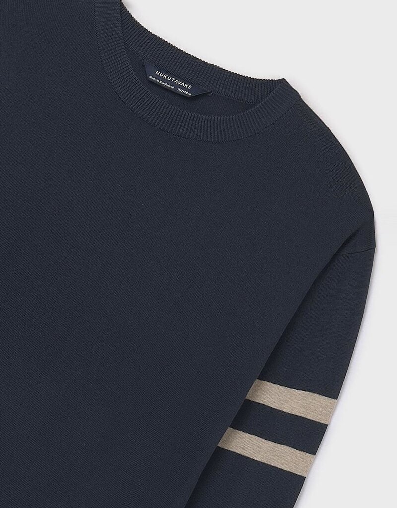 Mayoral Navy Sweater w/Tan Arm Bands