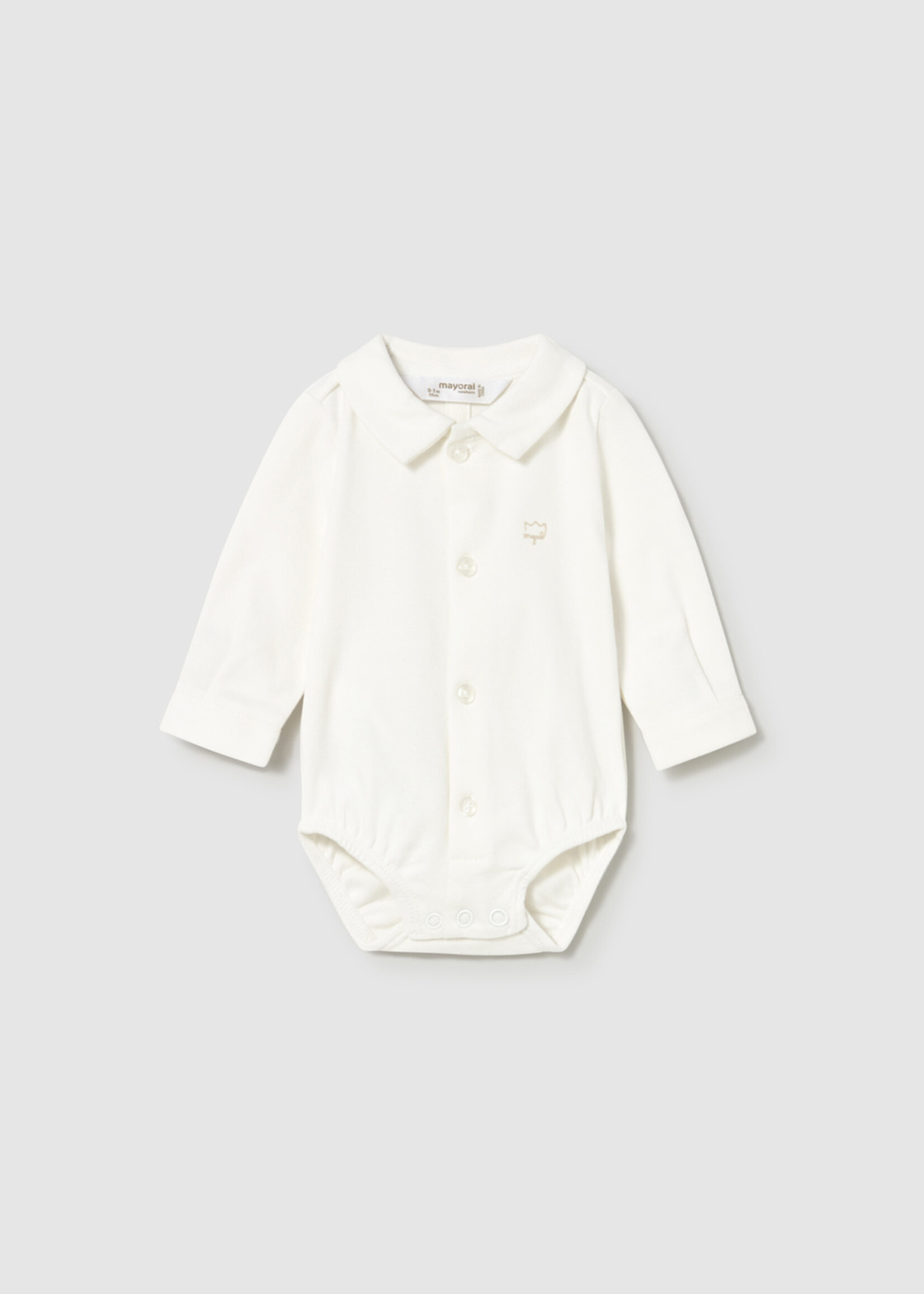 Mayoral L/S Buttondown Onesie White