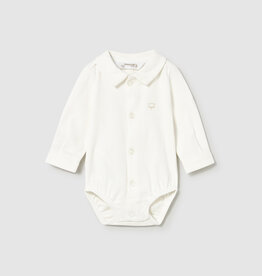 Mayoral SALE L/S Buttondown Onesie White