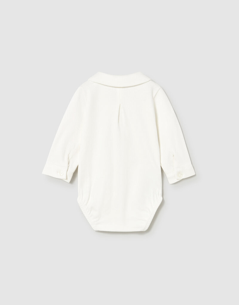 Mayoral L/S Buttondown Onesie White