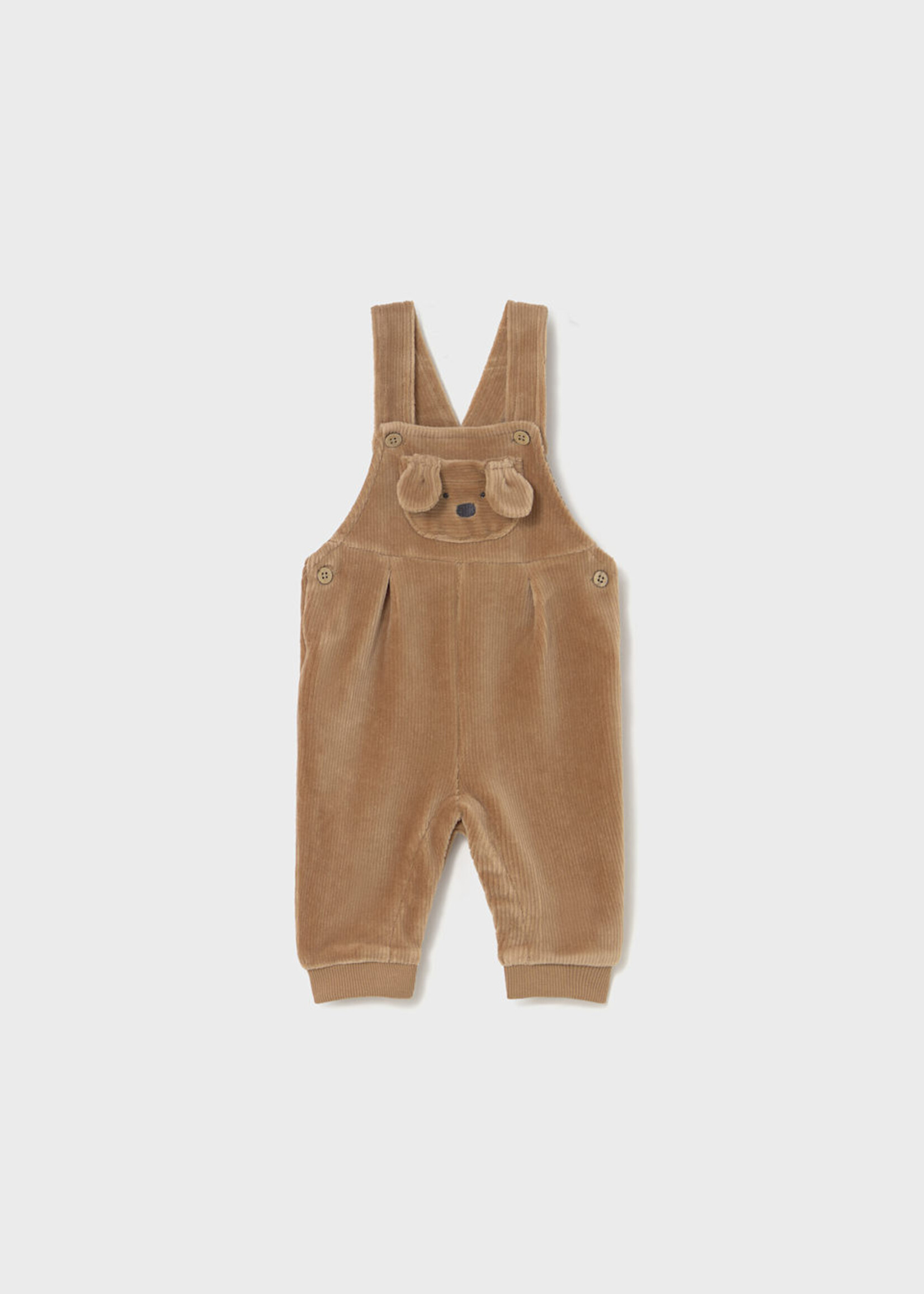 Mayoral Toffee Puppy Corduroy Overalls
