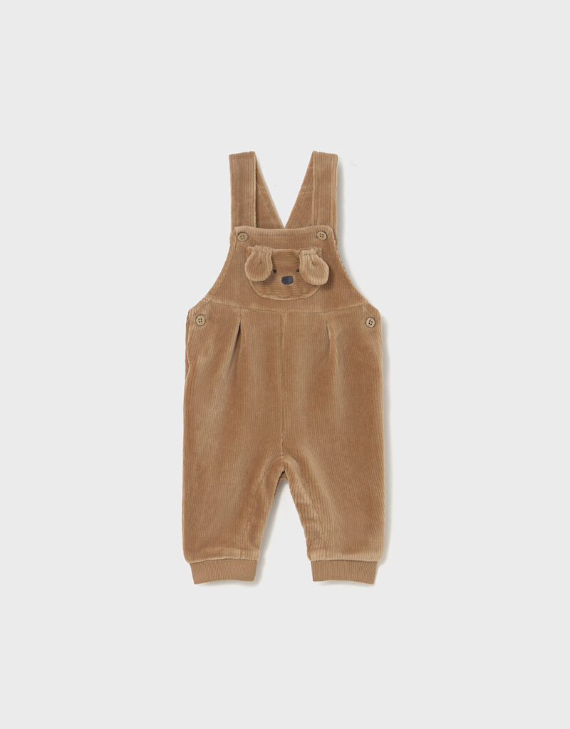 Mayoral Toffee Puppy Corduroy Overalls