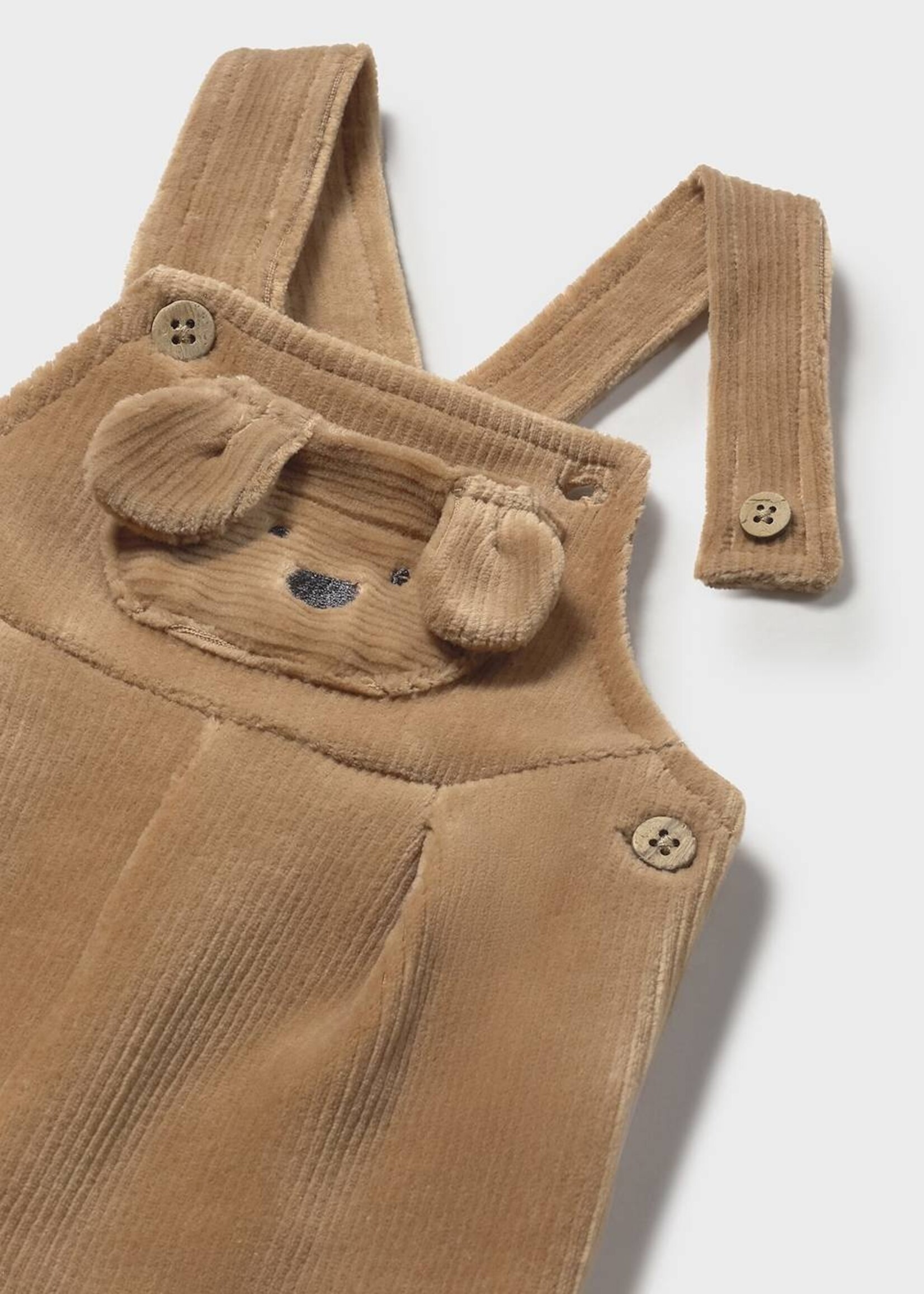 Mayoral Toffee Puppy Corduroy Overalls
