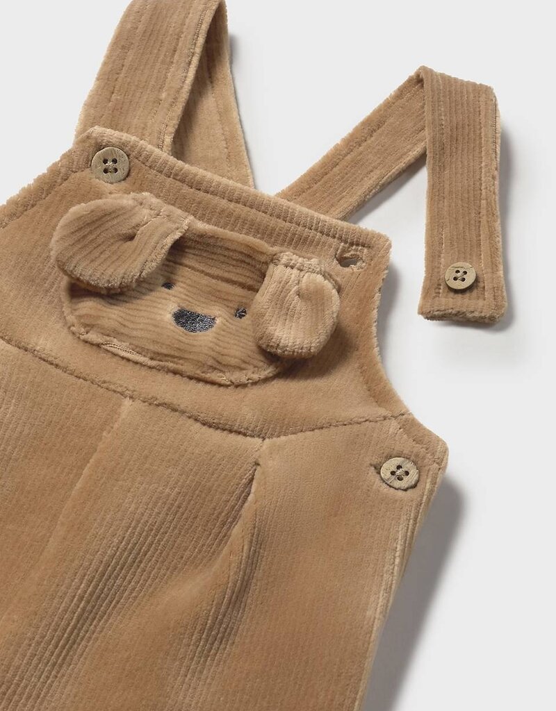 Mayoral Toffee Puppy Corduroy Overalls