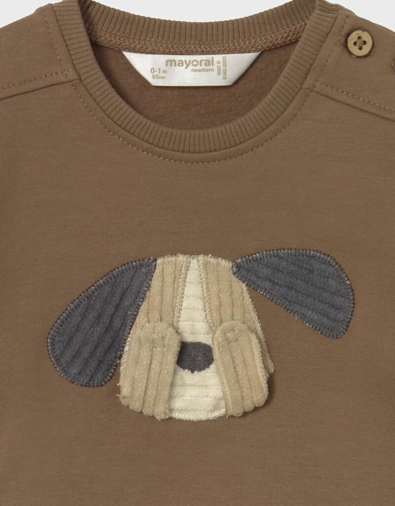 Mayoral Brown Pullover w/Puppy Applique
