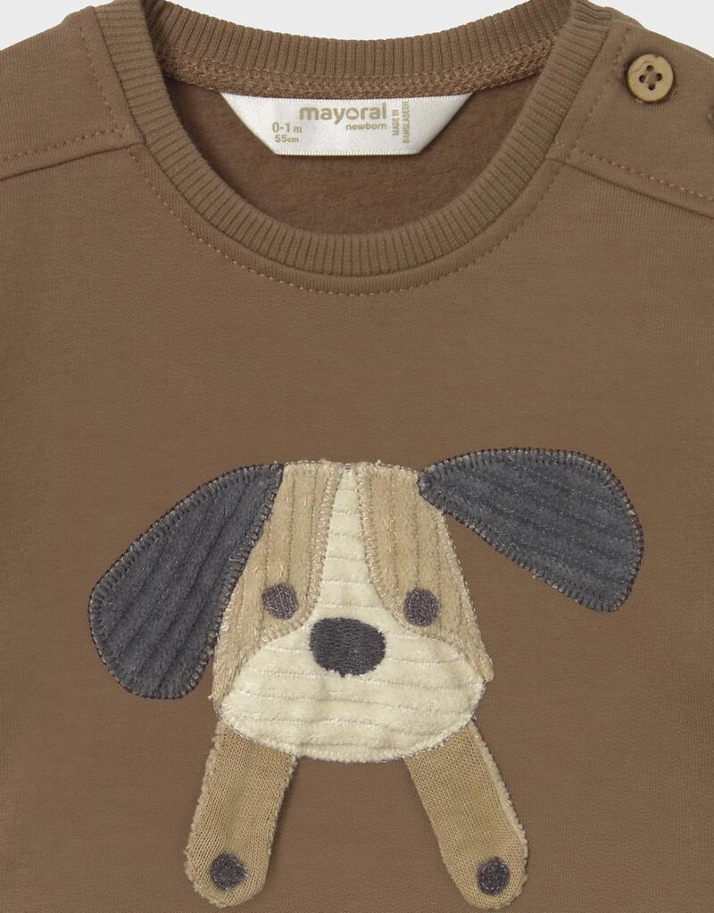 Mayoral Brown Pullover w/Puppy Applique