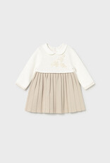 Mayoral Soft Rose Dress w/Stitched Flowers