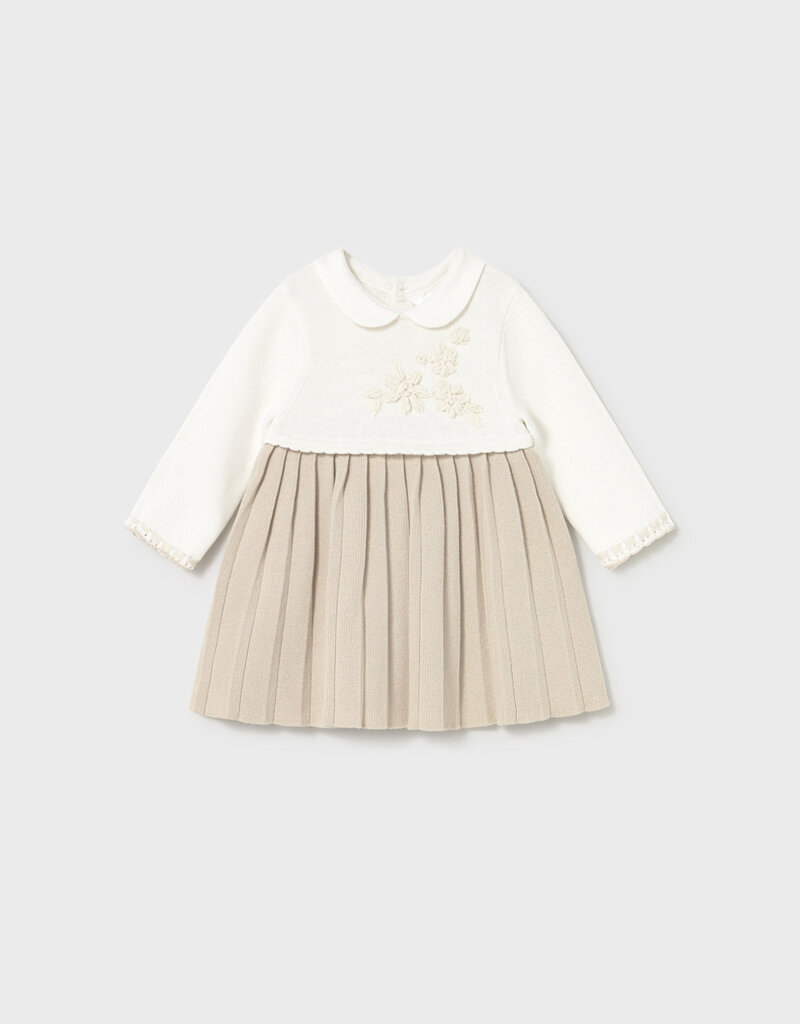 Mayoral Soft Rose Dress w/Stitched Flowers