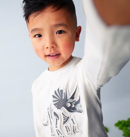 Mayoral SALE L/S Cream Tee w/Dino Print