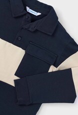 Mayoral L/S Navy Cream Polo w/Pocket