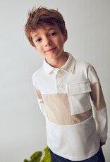 Mayoral L/S Cream Khaki Polo w/Pocket