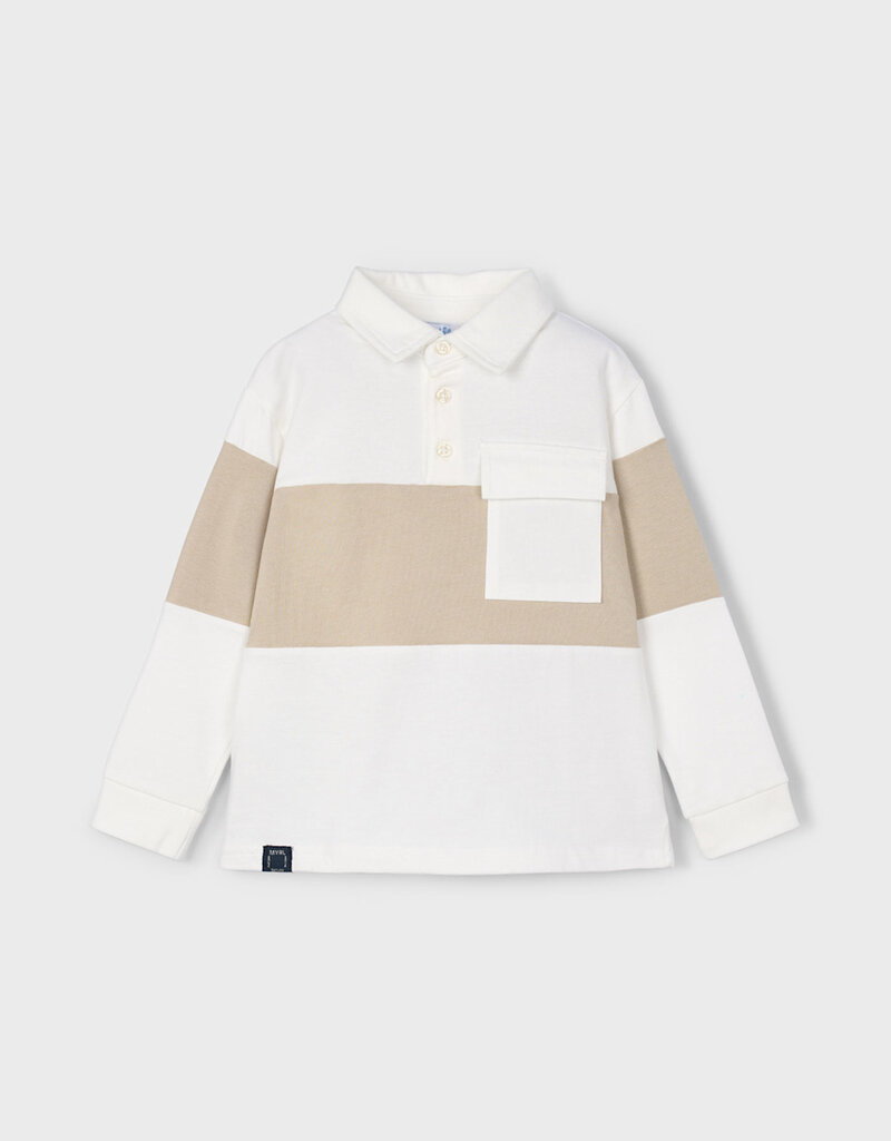 Mayoral L/S Cream Khaki Polo w/Pocket
