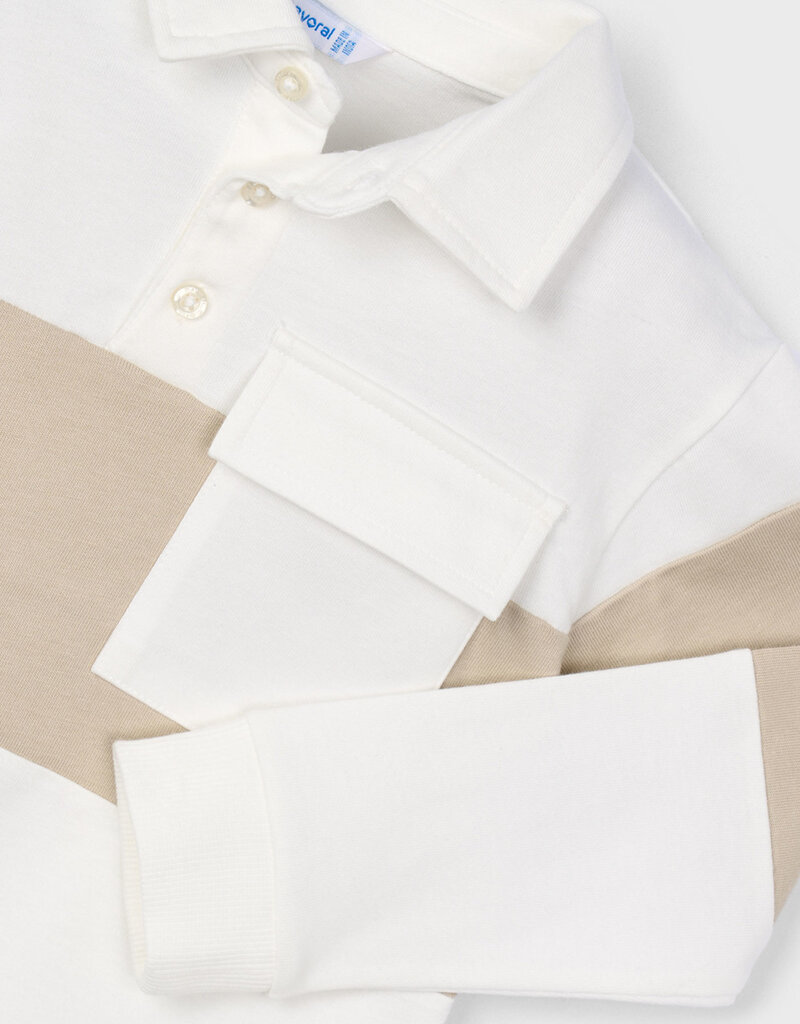 Mayoral L/S Cream Khaki Polo w/Pocket