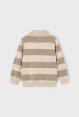 Mayoral L/S Knit Tan Stripe Polo
