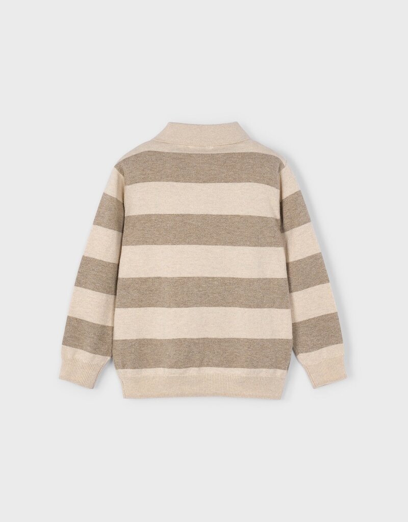 Mayoral L/S Knit Tan Stripe Polo