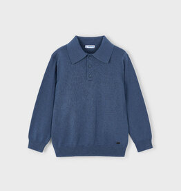 Mayoral L/S Knit Polo Steel