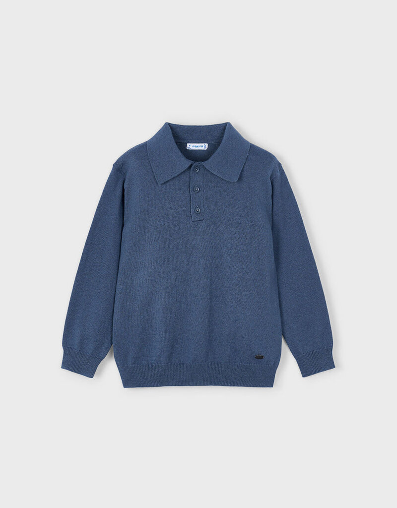 Mayoral L/S Knit Polo Steel