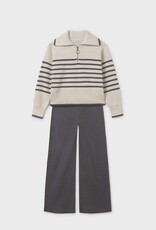 Mayoral Long Knit Sweater Pant Set Cream/Navy