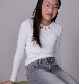 Mayoral Cream Ribbed Top