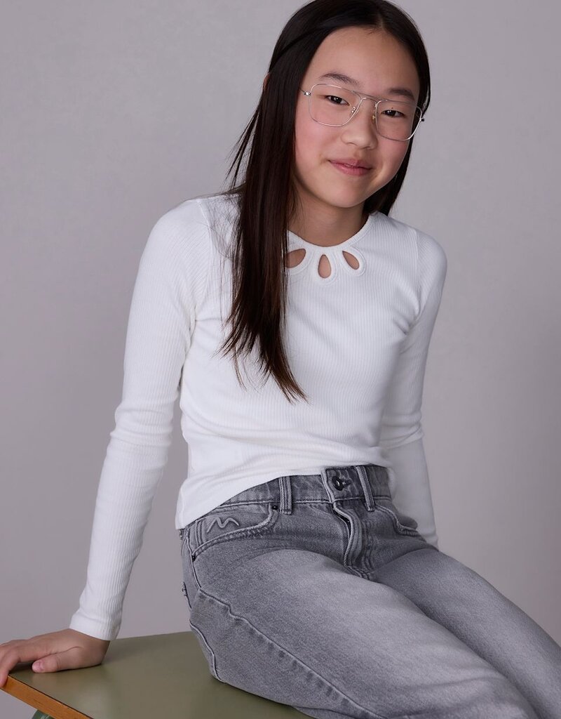 Mayoral Cream Ribbed Top