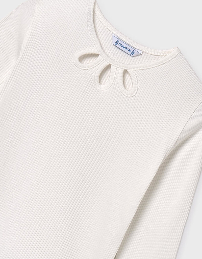 Mayoral Cream Ribbed Top
