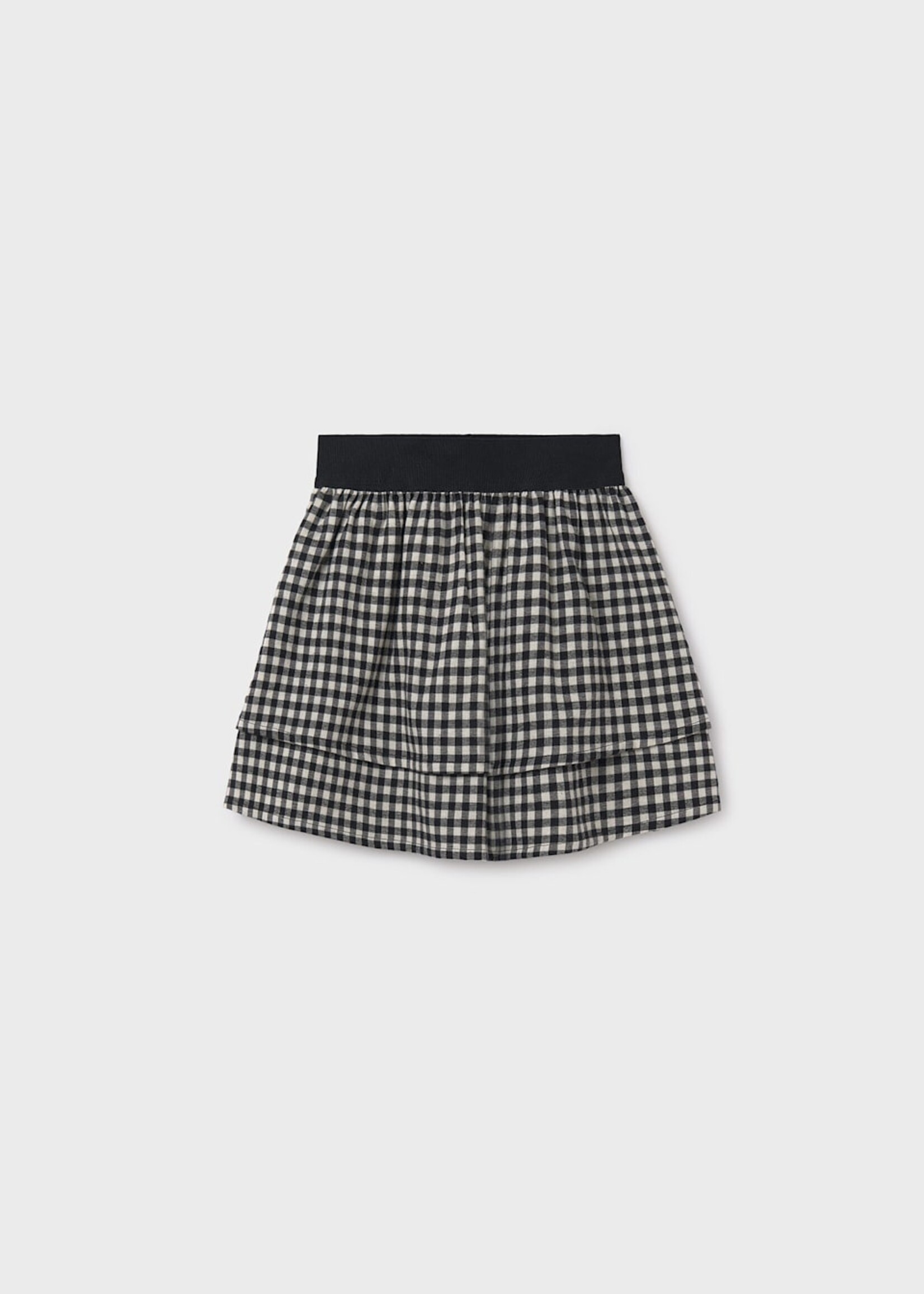 Mayoral Black Check Adjustable Waist Skirt