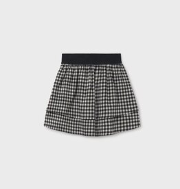 Mayoral Black Check Adjustable Waist Skirt