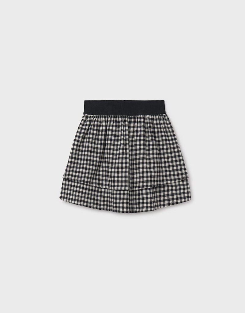 Mayoral Black Check Adjustable Waist Skirt