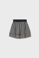 Mayoral Black Check Adjustable Waist Skirt