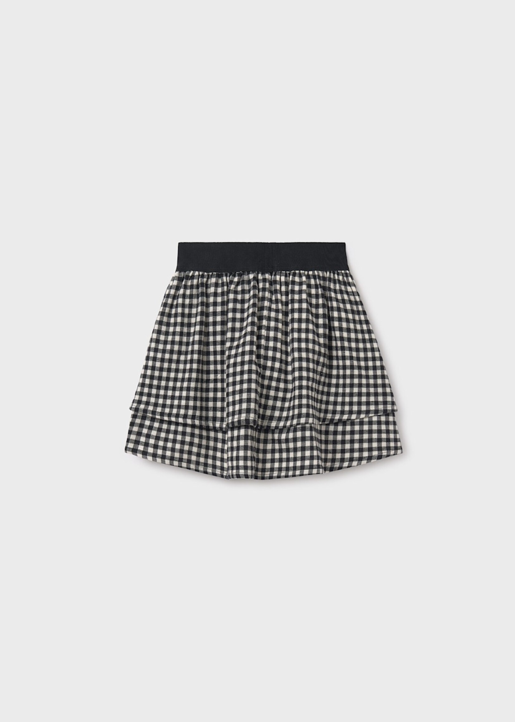 Mayoral Black Check Adjustable Waist Skirt