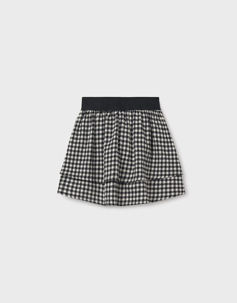 Mayoral Black Check Adjustable Waist Skirt