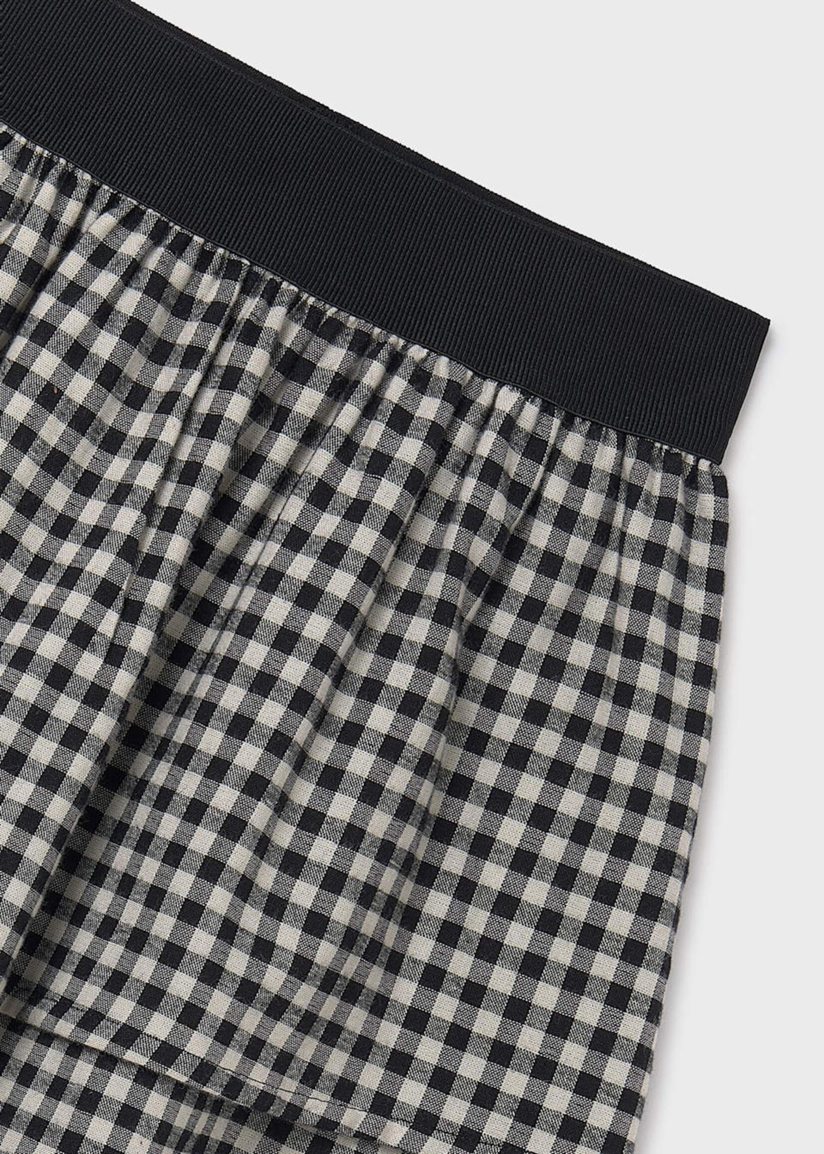 Mayoral Black Check Adjustable Waist Skirt